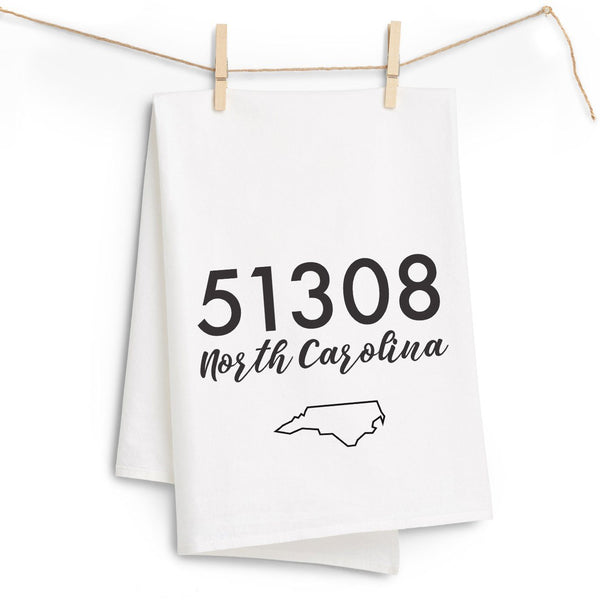 City, State and Zip Code Customized Dishtowel - Larissa Made This