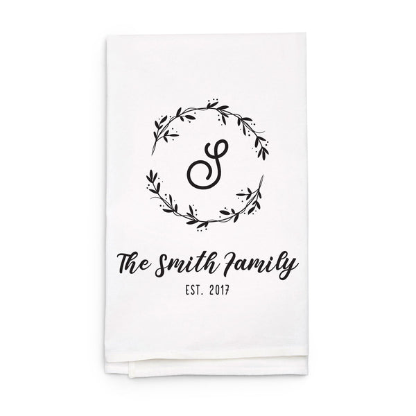 Seasoned with Love Monogram Tea Towel - Personalized Kitchen Towel –  Canvastry