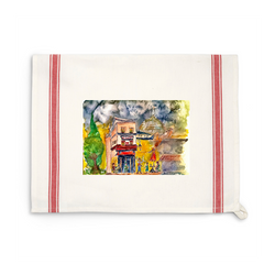 Personalized Vintage Red-Striped Kitchen Towel