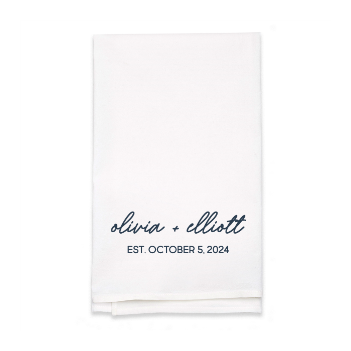 Personalized White Flour Sack Tea Towel