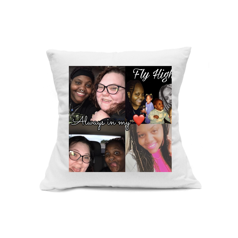 Custom Printed White Canvas Pillowcase with Zipper 18"x18"