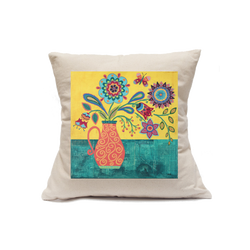 Custom Printed Natural Canvas Pillowcase with Zipper 18"x18"