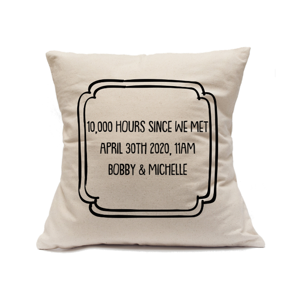 Custom Printed Natural Canvas Pillowcase with Zipper 18"x18"