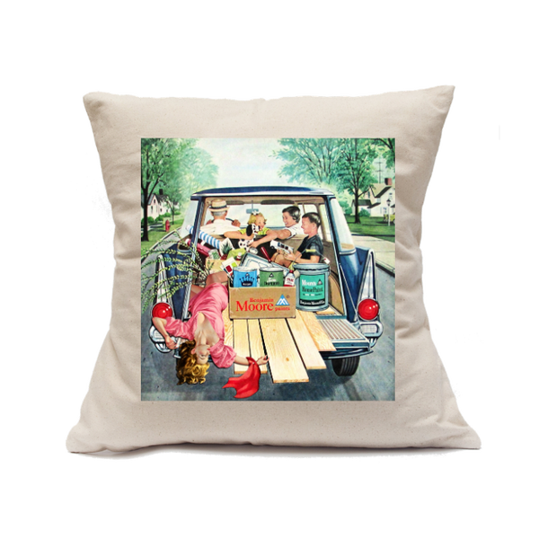 Custom Printed Natural Canvas Pillowcase with Zipper 18"x18"