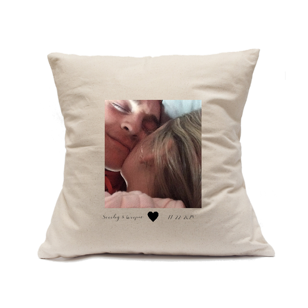 Custom Printed Natural Canvas Pillowcase with Zipper 18"x18"