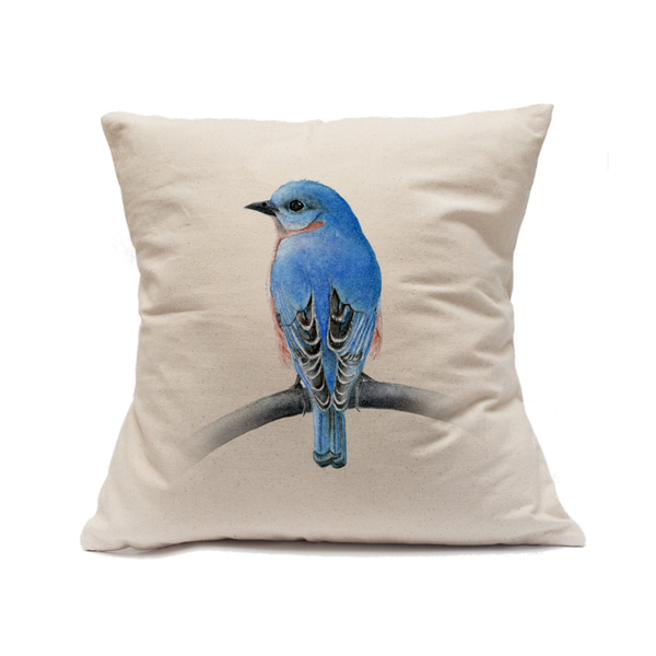 Custom Printed Natural Canvas Pillowcase with Zipper 18"x18"