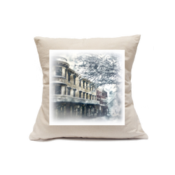 Custom Printed Natural Canvas Pillowcase with Zipper 18"x18"