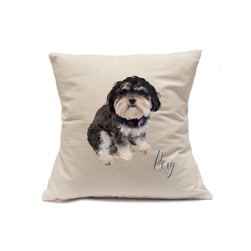 Custom Printed Natural Canvas Pillowcase with Zipper 18"x18"