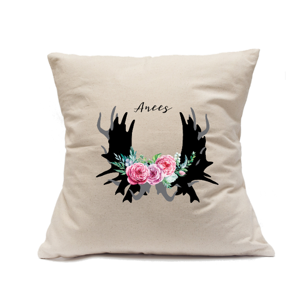 Custom Printed Natural Canvas Pillowcase with Zipper 18"x18"