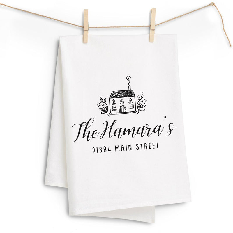 Personalized Home Street Tea Towel and Home Block Gift Set, Housewarming Gift  Set, Kitchen Gift Set