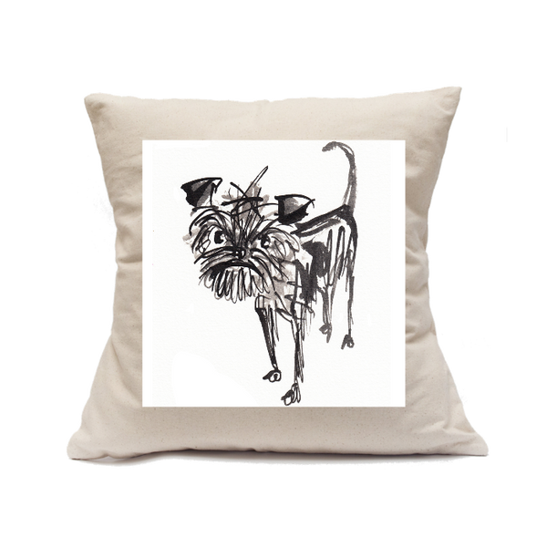 Custom Printed Natural Canvas Pillowcase with Zipper 18"x18"