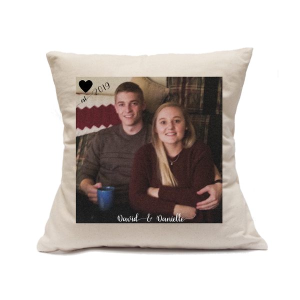 Custom Printed Natural Canvas Pillowcase with Zipper 18"x18"