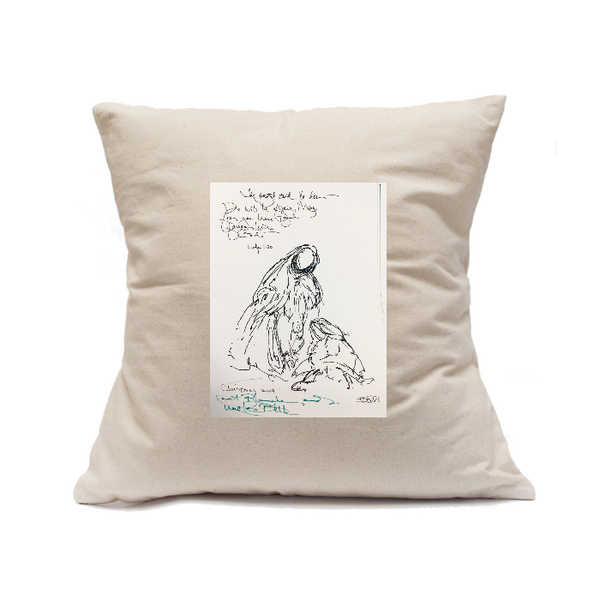 Custom Printed Natural Canvas Pillowcase with Zipper 18"x18"