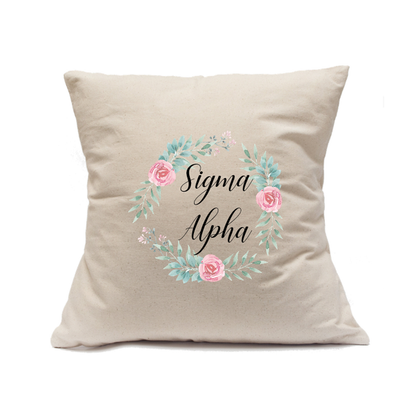 Custom Printed Natural Canvas Pillowcase with Zipper 18"x18"