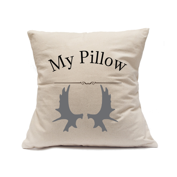 Custom Printed Natural Canvas Pillowcase with Zipper 18"x18"